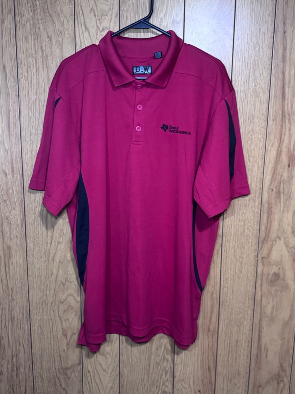 Texas Instruments ‎ BAW Athletic Wear Men's Polo Shirt Red  Size XL